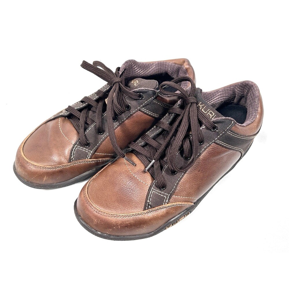 Kuru Mens Size 8 Trail Hiking Shoes two-tone Brown Leather Comfort Sneakers